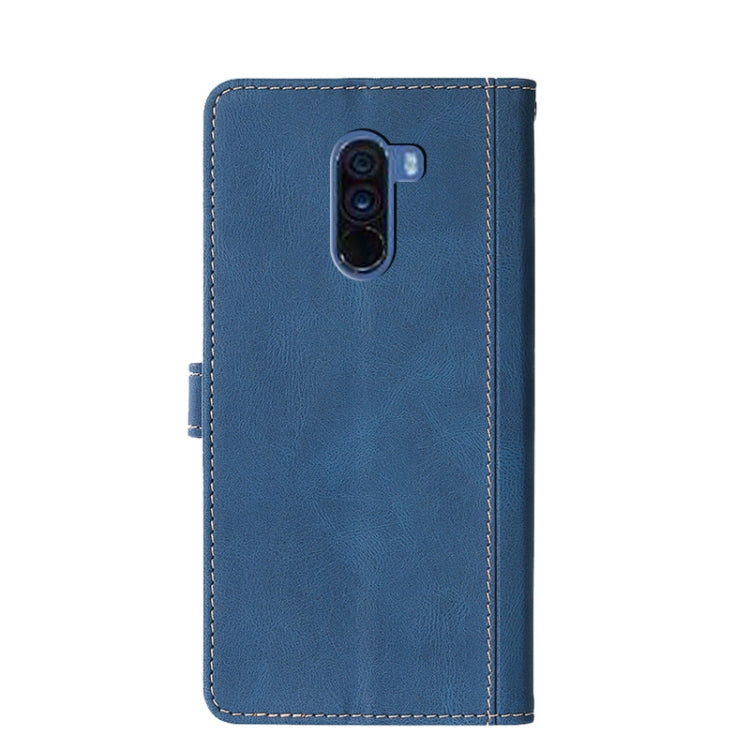 For Xiaomi Pocophone F1 Stitching Skin Feel Magnetic Buckle Horizontal Flip PU Leather Case with Holder & Card Slots & Wallet