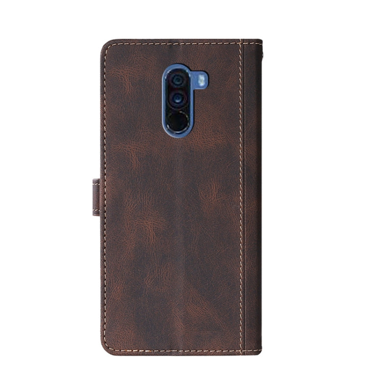 For Xiaomi Pocophone F1 Stitching Skin Feel Magnetic Buckle Horizontal Flip PU Leather Case with Holder & Card Slots & Wallet