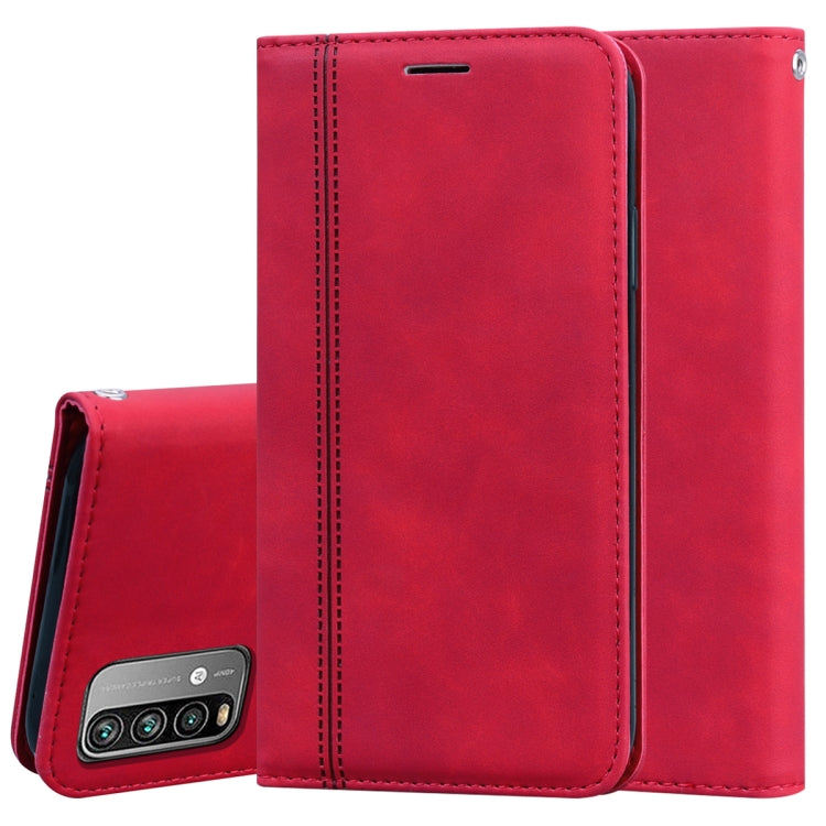 For Xiaomi Redmi 9T Frosted Business Magnetic Horizontal Flip PU Leather Case with Holder & Card Slot & Lanyard