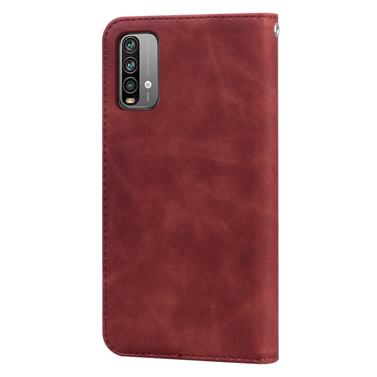 For Xiaomi Redmi 9T Frosted Business Magnetic Horizontal Flip PU Leather Case with Holder & Card Slot & Lanyard