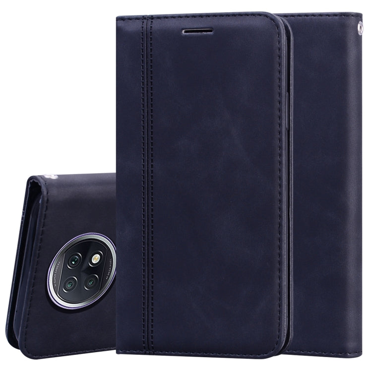 For Xiaomi Redmi Note 9T Frosted Business Magnetic Horizontal Flip PU Leather Case with Holder & Card Slot & Lanyard