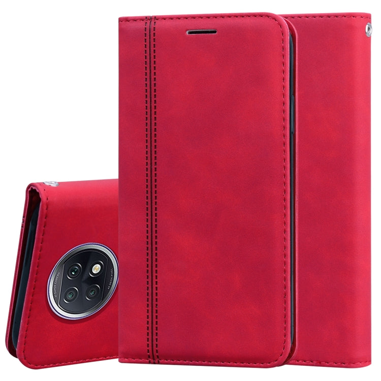 For Xiaomi Redmi Note 9T Frosted Business Magnetic Horizontal Flip PU Leather Case with Holder & Card Slot & Lanyard