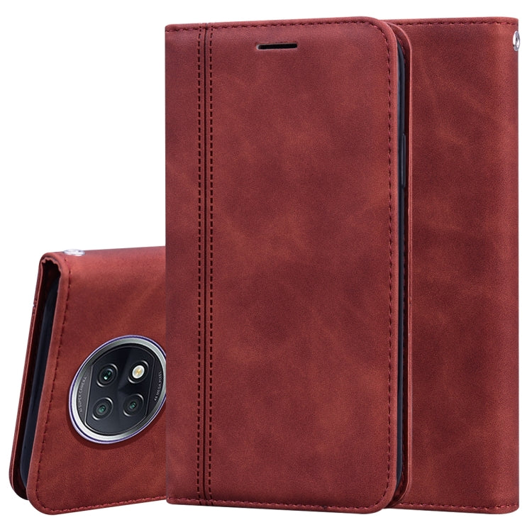 For Xiaomi Redmi Note 9T Frosted Business Magnetic Horizontal Flip PU Leather Case with Holder & Card Slot & Lanyard