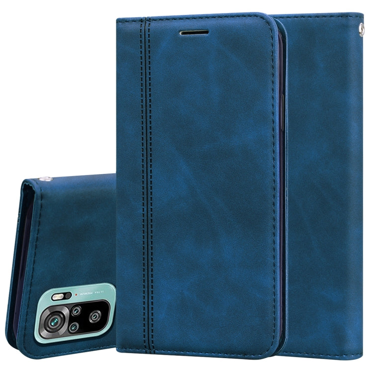 For Xiaomi Redmi Note 10 4G Frosted Business Magnetic Horizontal Flip PU Leather Case with Holder & Card Slot & Lanyard