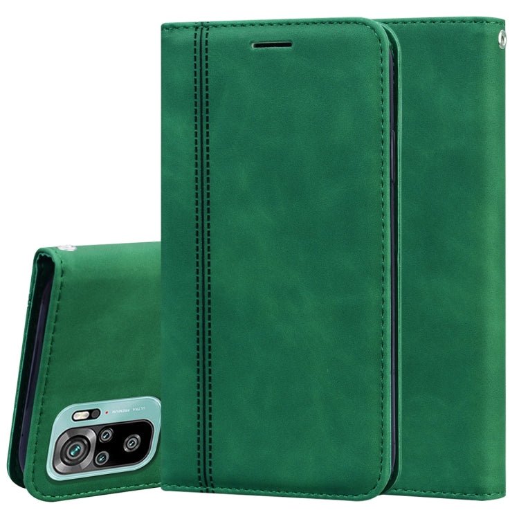 For Xiaomi Redmi Note 10 4G Frosted Business Magnetic Horizontal Flip PU Leather Case with Holder & Card Slot & Lanyard