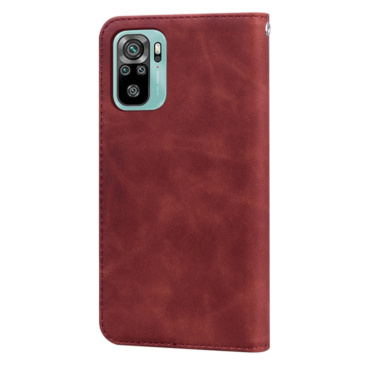 For Xiaomi Redmi Note 10 4G Frosted Business Magnetic Horizontal Flip PU Leather Case with Holder & Card Slot & Lanyard