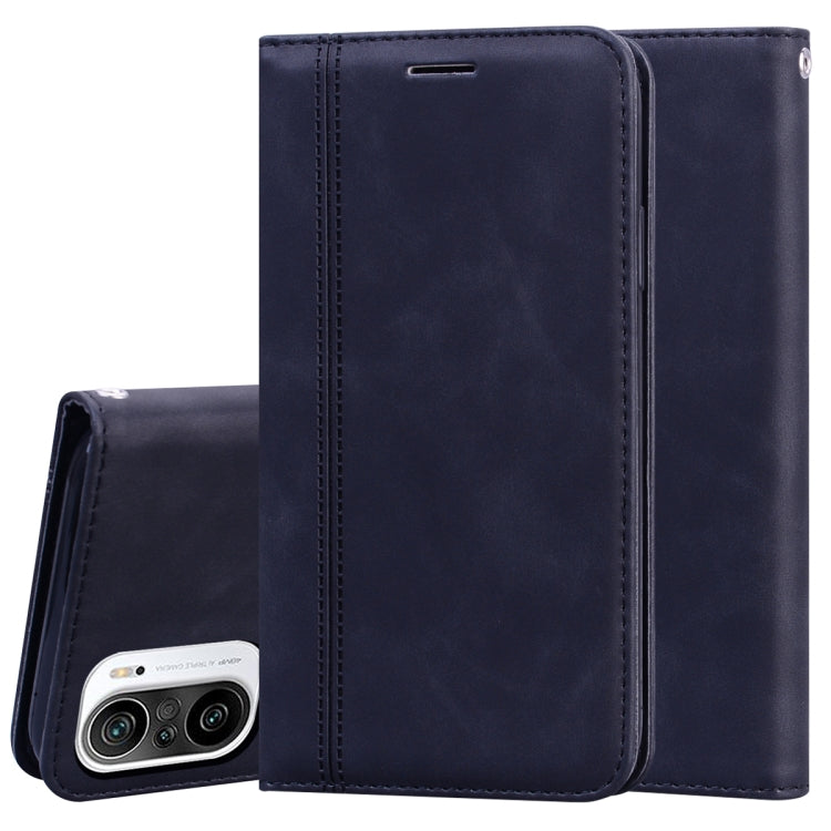 For Xiaomi Redmi K40 / K40 Pro Frosted Business Magnetic Horizontal Flip PU Leather Case with Holder & Card Slot & Lanyard