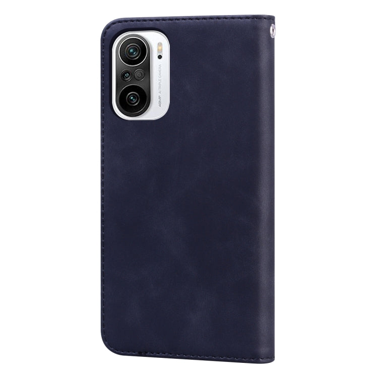 For Xiaomi Redmi K40 / K40 Pro Frosted Business Magnetic Horizontal Flip PU Leather Case with Holder & Card Slot & Lanyard