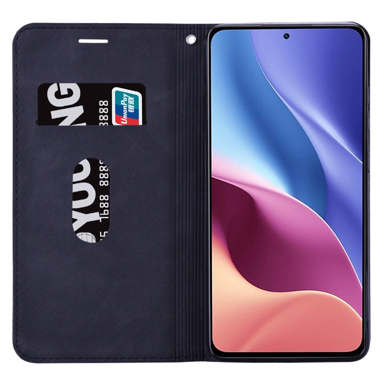 For Xiaomi Redmi K40 / K40 Pro Frosted Business Magnetic Horizontal Flip PU Leather Case with Holder & Card Slot & Lanyard