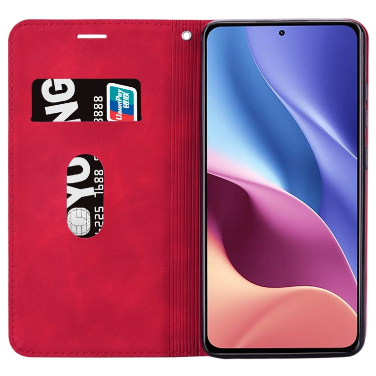 For Xiaomi Redmi K40 / K40 Pro Frosted Business Magnetic Horizontal Flip PU Leather Case with Holder & Card Slot & Lanyard