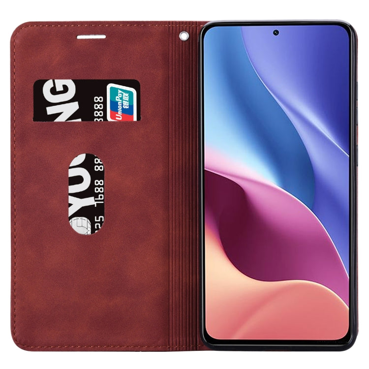 For Xiaomi Redmi K40 / K40 Pro Frosted Business Magnetic Horizontal Flip PU Leather Case with Holder & Card Slot & Lanyard