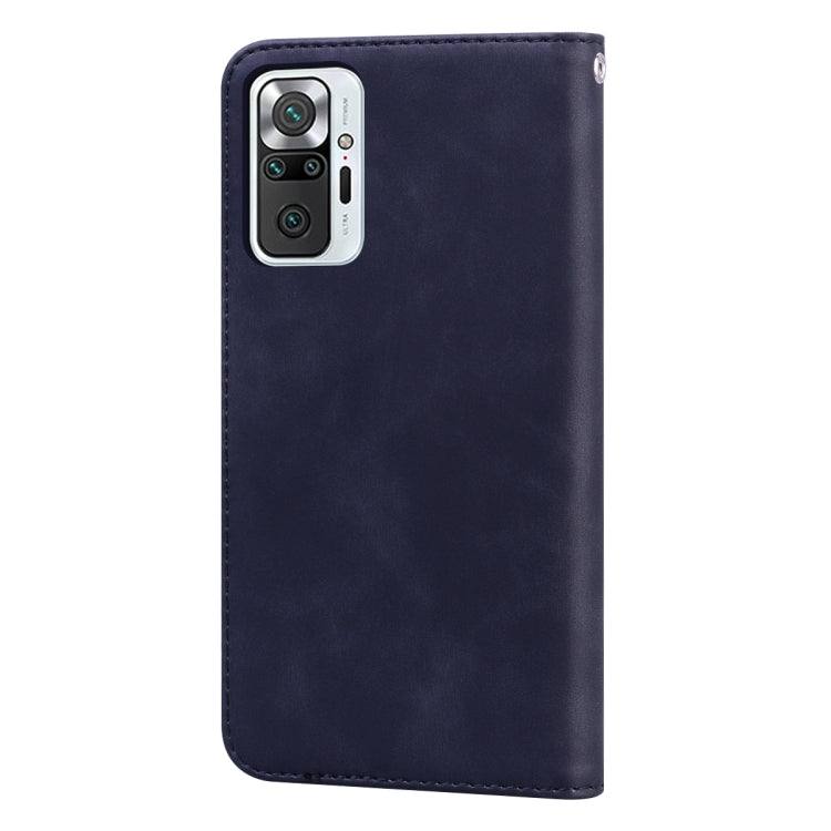 For Xiaomi Redmi Note 10 Pro Frosted Business Magnetic Horizontal Flip PU Leather Case with Holder & Card Slot & Lanyard
