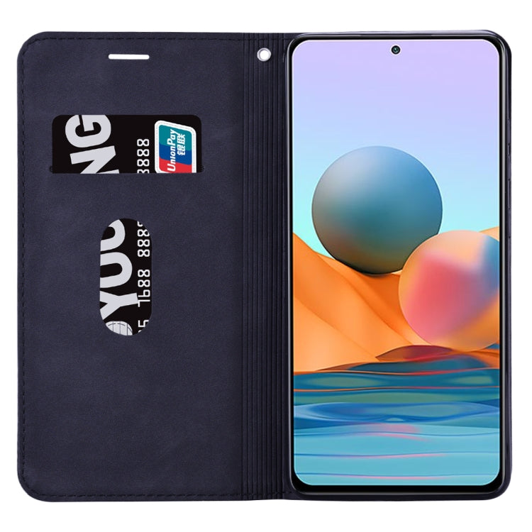 For Xiaomi Redmi Note 10 Pro Frosted Business Magnetic Horizontal Flip PU Leather Case with Holder & Card Slot & Lanyard