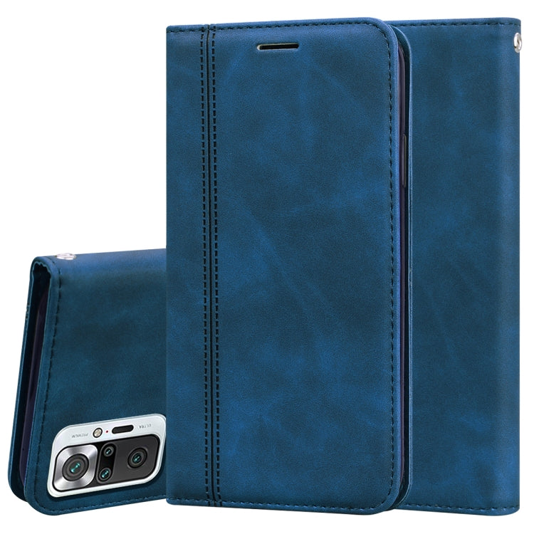 For Xiaomi Redmi Note 10 Pro Frosted Business Magnetic Horizontal Flip PU Leather Case with Holder & Card Slot & Lanyard