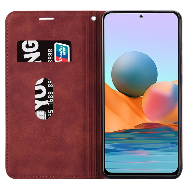 For Xiaomi Redmi Note 10 Pro Frosted Business Magnetic Horizontal Flip PU Leather Case with Holder & Card Slot & Lanyard