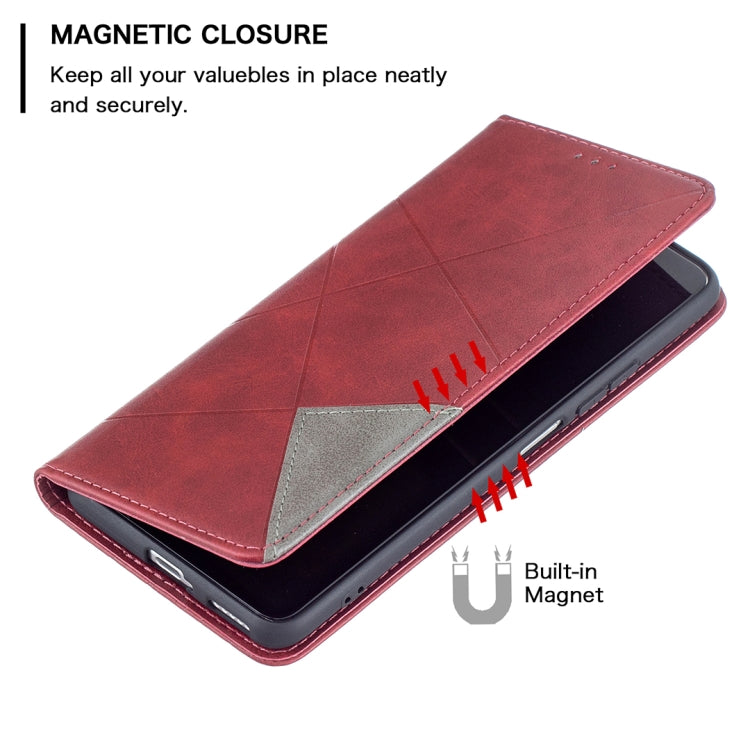 For Xiaomi Mi 11i / Poco F3 / Redmi K40 Rhombus Texture Horizontal Flip Magnetic Leather Case with Holder & Card Slots