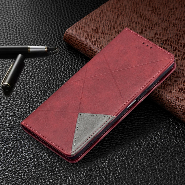 For Xiaomi Mi 11i / Poco F3 / Redmi K40 Rhombus Texture Horizontal Flip Magnetic Leather Case with Holder & Card Slots