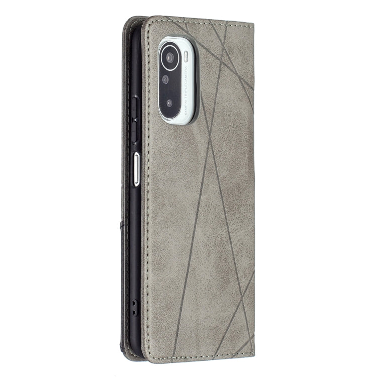 For Xiaomi Mi 11i / Poco F3 / Redmi K40 Rhombus Texture Horizontal Flip Magnetic Leather Case with Holder & Card Slots