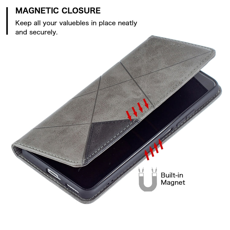 For Xiaomi Mi 11i / Poco F3 / Redmi K40 Rhombus Texture Horizontal Flip Magnetic Leather Case with Holder & Card Slots