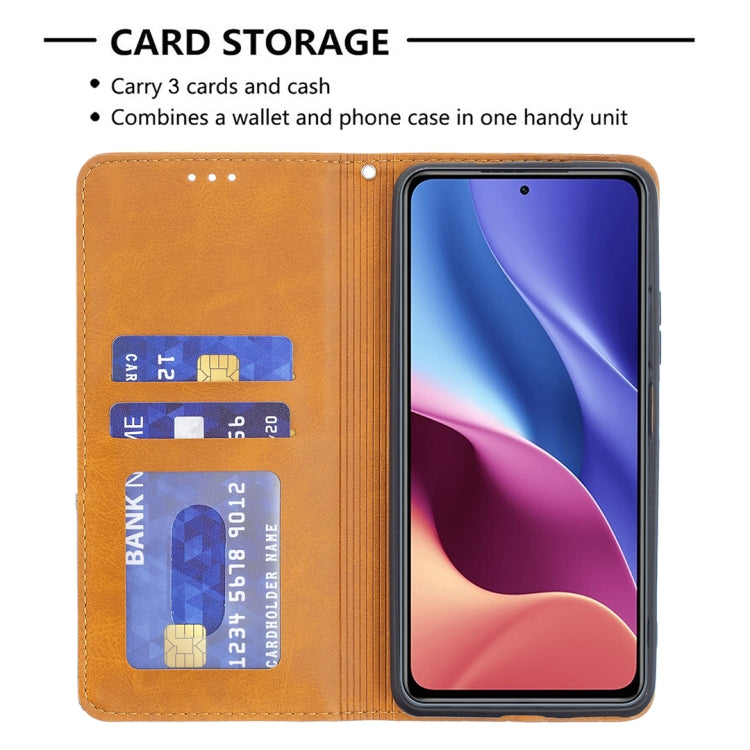 For Xiaomi Mi 11i / Poco F3 / Redmi K40 Rhombus Texture Horizontal Flip Magnetic Leather Case with Holder & Card Slots