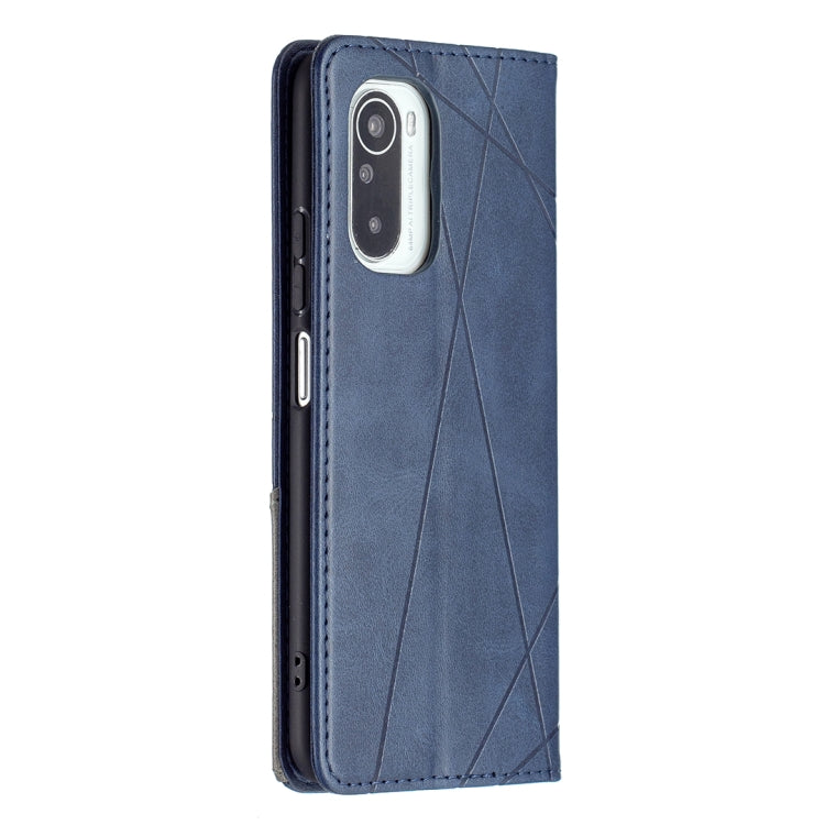 For Xiaomi Mi 11i / Poco F3 / Redmi K40 Rhombus Texture Horizontal Flip Magnetic Leather Case with Holder & Card Slots
