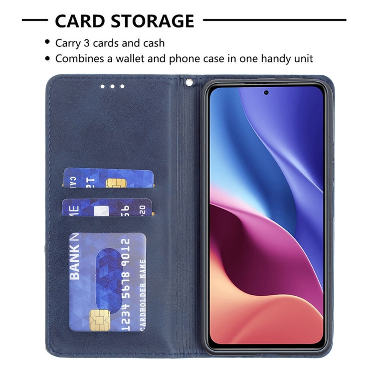 For Xiaomi Mi 11i / Poco F3 / Redmi K40 Rhombus Texture Horizontal Flip Magnetic Leather Case with Holder & Card Slots