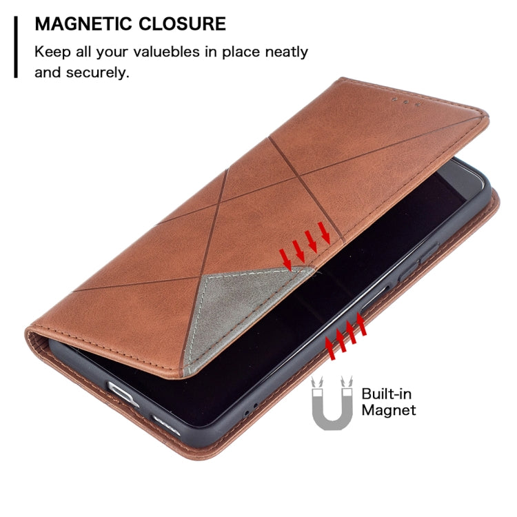 For Xiaomi Mi 11i / Poco F3 / Redmi K40 Rhombus Texture Horizontal Flip Magnetic Leather Case with Holder & Card Slots