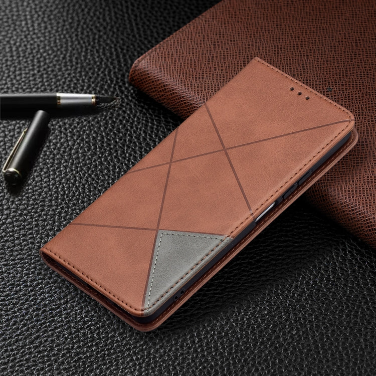 For Xiaomi Mi 11i / Poco F3 / Redmi K40 Rhombus Texture Horizontal Flip Magnetic Leather Case with Holder & Card Slots