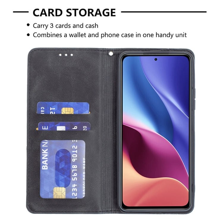 For Xiaomi Mi 11i / Poco F3 / Redmi K40 Rhombus Texture Horizontal Flip Magnetic Leather Case with Holder & Card Slots