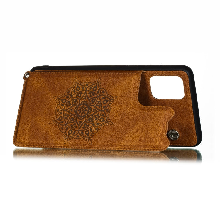 For Xiaomi Redmi Note 9 4G (CN Version) Mandala Embossed PU + TPU Case with Holder & Card Slots & Photo Frame & Strap