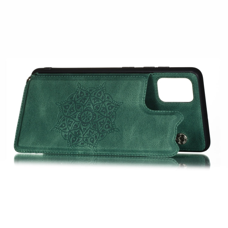 For Xiaomi Redmi Note 9 4G (CN Version) Mandala Embossed PU + TPU Case with Holder & Card Slots & Photo Frame & Strap