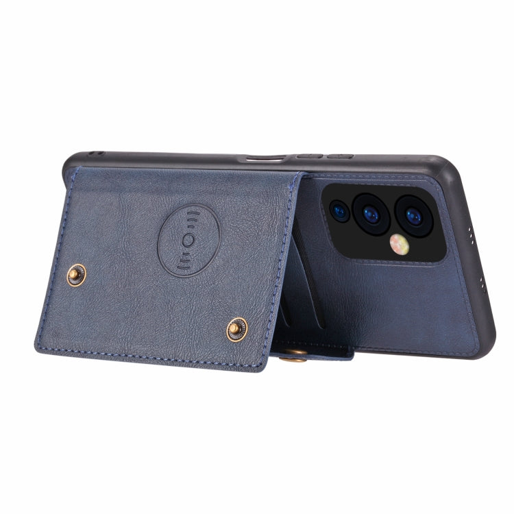 For Xiaomi Redmi K40 Double Buckle PU + TPU Shockproof Magnetic Protective Case with Card Slot & Holder