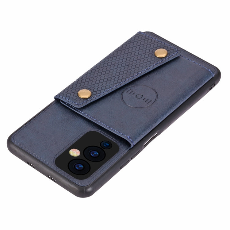 For Xiaomi Redmi K40 Double Buckle PU + TPU Shockproof Magnetic Protective Case with Card Slot & Holder