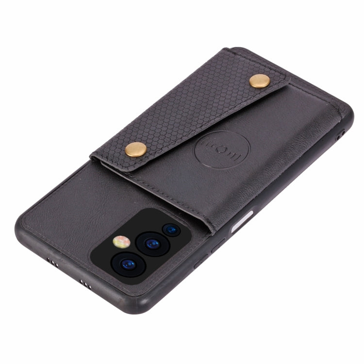 For Xiaomi Redmi K40 Double Buckle PU + TPU Shockproof Magnetic Protective Case with Card Slot & Holder