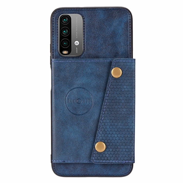 For Xiaomi Redmi Note 9 4G Double Buckle PU + TPU Shockproof Magnetic Protective Case with Card Slot & Holder