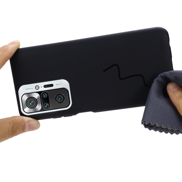 For Xiaomi Redmi Note 10 Pro Max Solid Color Liquid Silicone Dropproof Full Coverage Protective Case