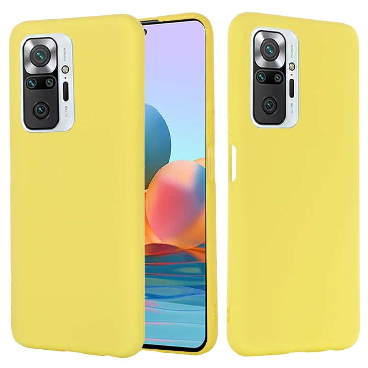 For Xiaomi Redmi Note 10 Pro Max Solid Color Liquid Silicone Dropproof Full Coverage Protective Case