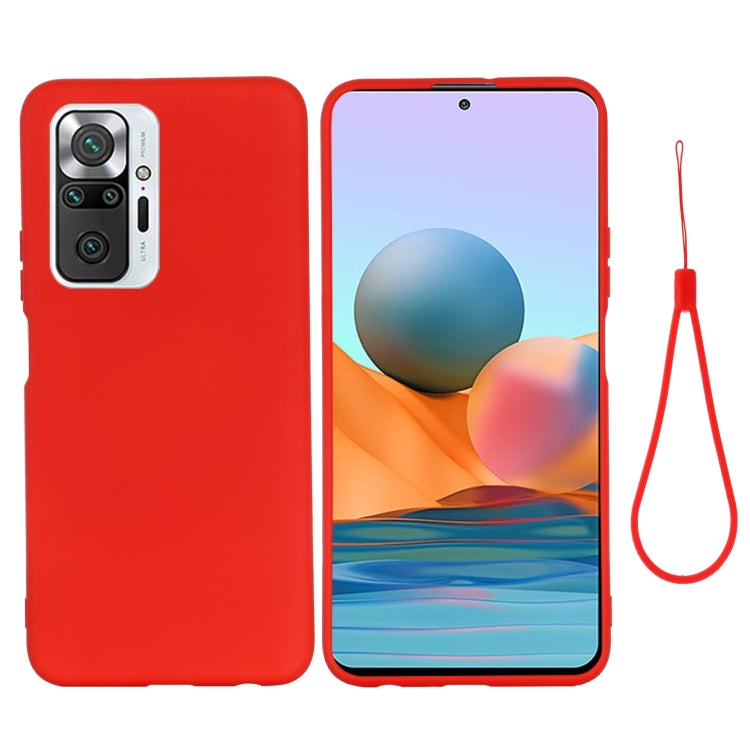 For Xiaomi Redmi Note 10 Pro Max Solid Color Liquid Silicone Dropproof Full Coverage Protective Case