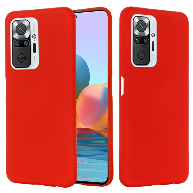 For Xiaomi Redmi Note 10 Pro Max Solid Color Liquid Silicone Dropproof Full Coverage Protective Case