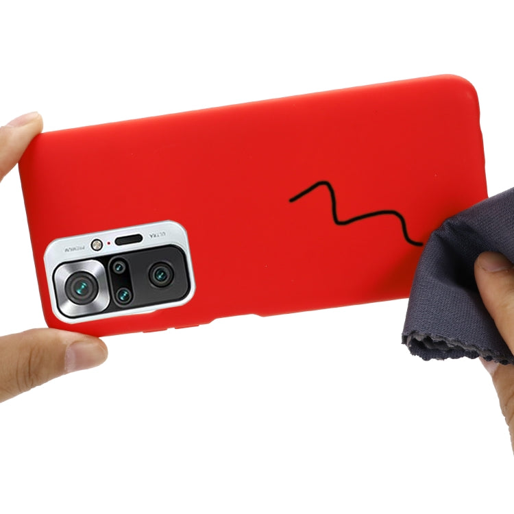 For Xiaomi Redmi Note 10 Pro Max Solid Color Liquid Silicone Dropproof Full Coverage Protective Case