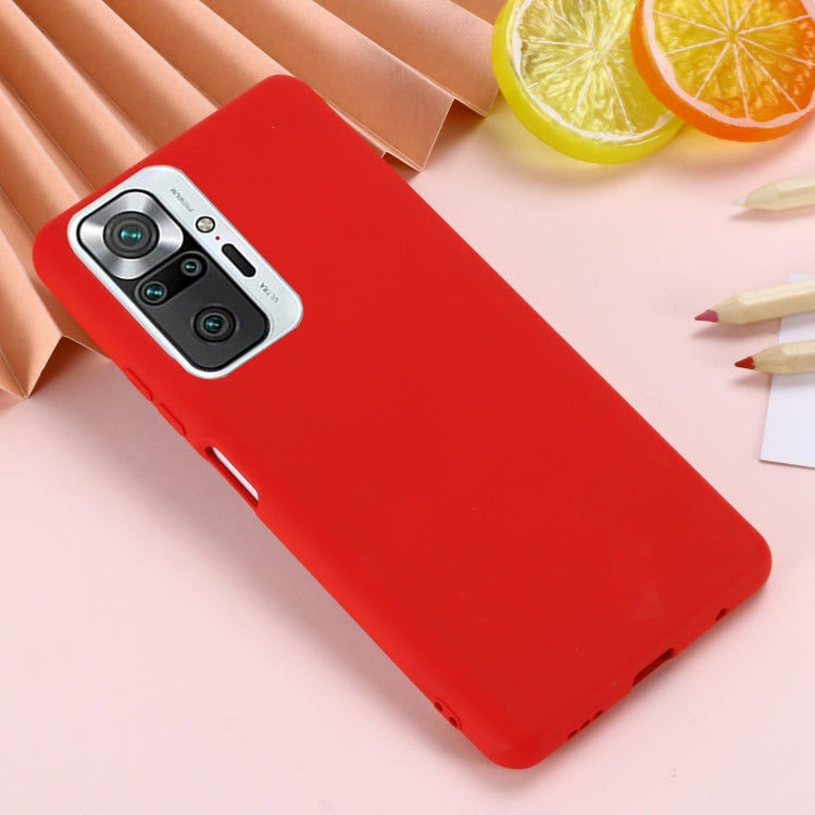 For Xiaomi Redmi Note 10 Pro Max Solid Color Liquid Silicone Dropproof Full Coverage Protective Case