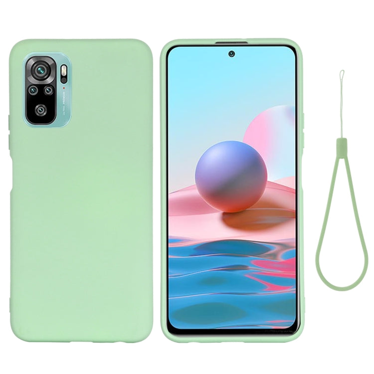 For Xiaomi Redmi Note 10S Solid Color Liquid Silicone Dropproof Full Coverage Protective Case