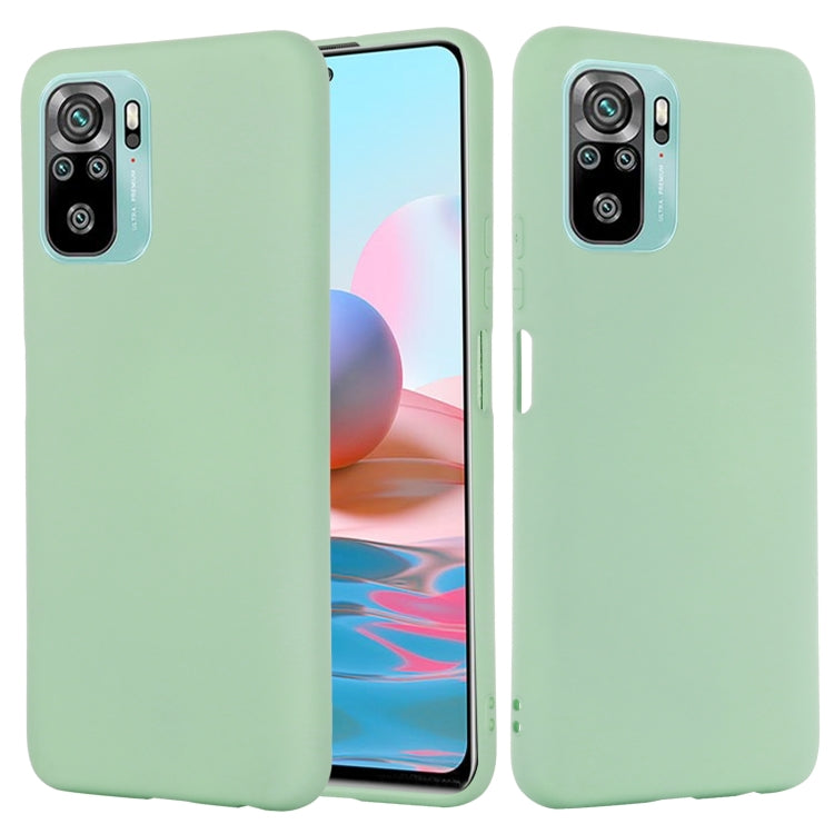 For Xiaomi Redmi Note 10S Solid Color Liquid Silicone Dropproof Full Coverage Protective Case