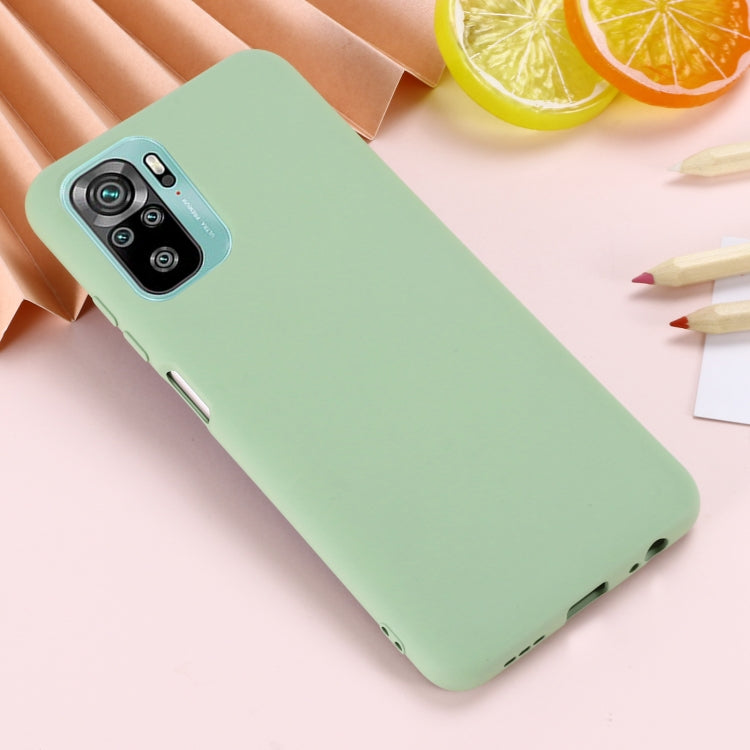 For Xiaomi Redmi Note 10S Solid Color Liquid Silicone Dropproof Full Coverage Protective Case