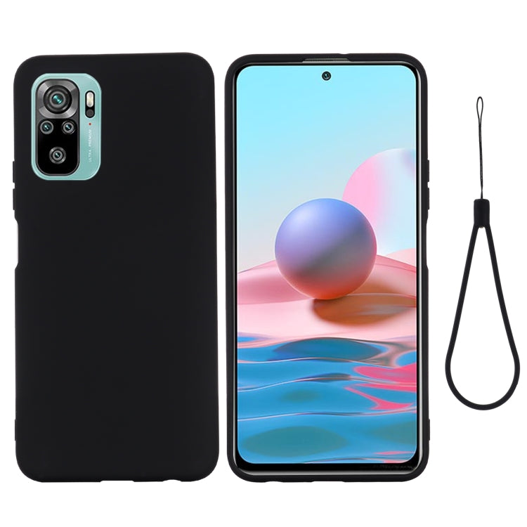 For Xiaomi Redmi Note 10S Solid Color Liquid Silicone Dropproof Full Coverage Protective Case