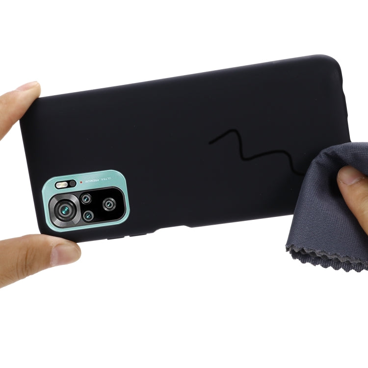 For Xiaomi Redmi Note 10S Solid Color Liquid Silicone Dropproof Full Coverage Protective Case