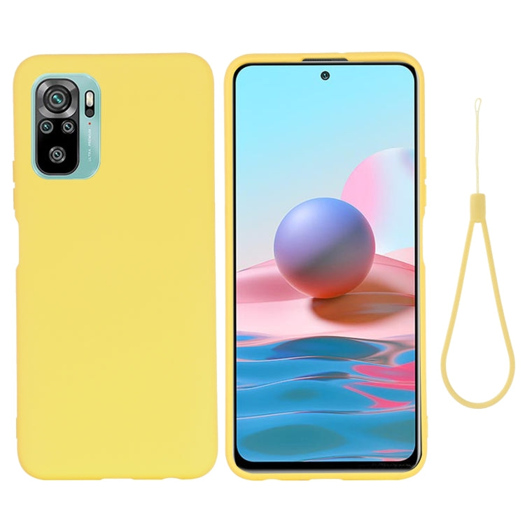 For Xiaomi Redmi Note 10S Solid Color Liquid Silicone Dropproof Full Coverage Protective Case