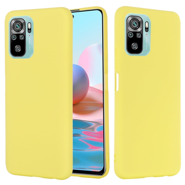 For Xiaomi Redmi Note 10S Solid Color Liquid Silicone Dropproof Full Coverage Protective Case