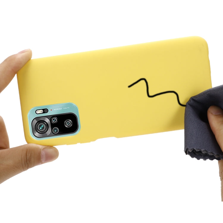 For Xiaomi Redmi Note 10S Solid Color Liquid Silicone Dropproof Full Coverage Protective Case