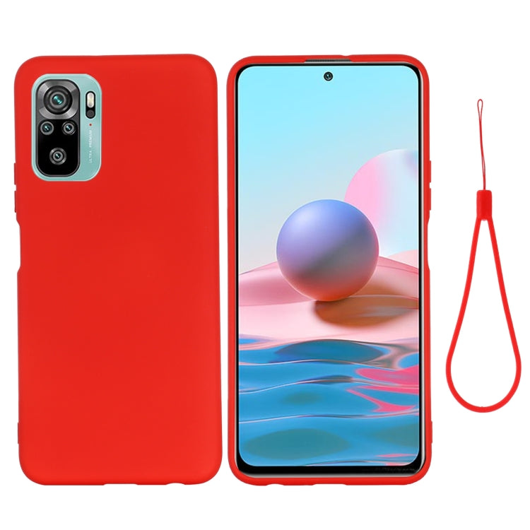 For Xiaomi Redmi Note 10S Solid Color Liquid Silicone Dropproof Full Coverage Protective Case